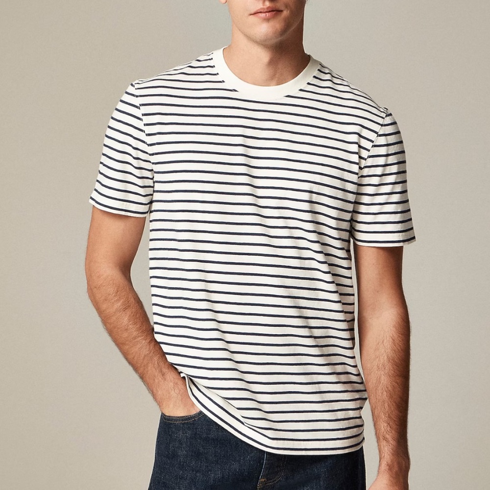 J crew Vintage-wash cotton T-shirt in stripe